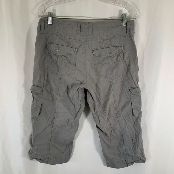 Kuhl Hiking Capri Women's 8 Grey Cargo Drawstring Nylon Blend Snap Zip - Picture 11 of 12